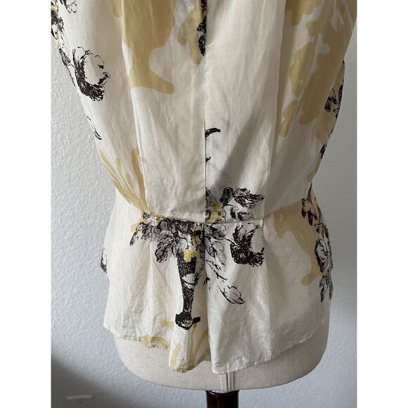 Anthropologie Leifsdottir Top Blouse Shirt Pleated Print Silk Cotton - Picture 9 of 11